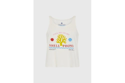 Funky Buddha Printed Μπλούζα Αμάνικη Γυναικεία (FBL013-145-04-OFF-WHITE)