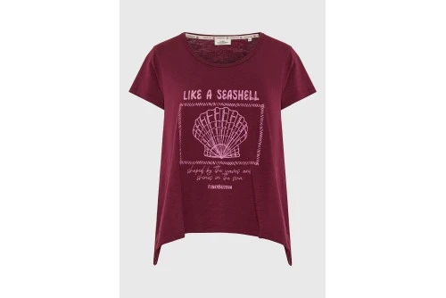 Funky Buddha Printed T-Shirt Γυναικείο (FBL013-147-04-BURGUNDY)