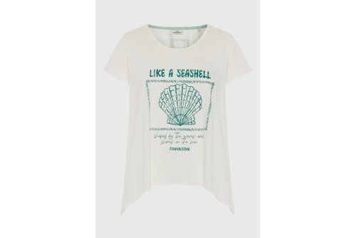 Funky Buddha Printed T-Shirt Γυναικείο (FBL013-147-04-OFF-WHITE)
