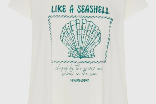 Funky Buddha Printed T-Shirt Γυναικείο (FBL013-147-04-OFF-WHITE)