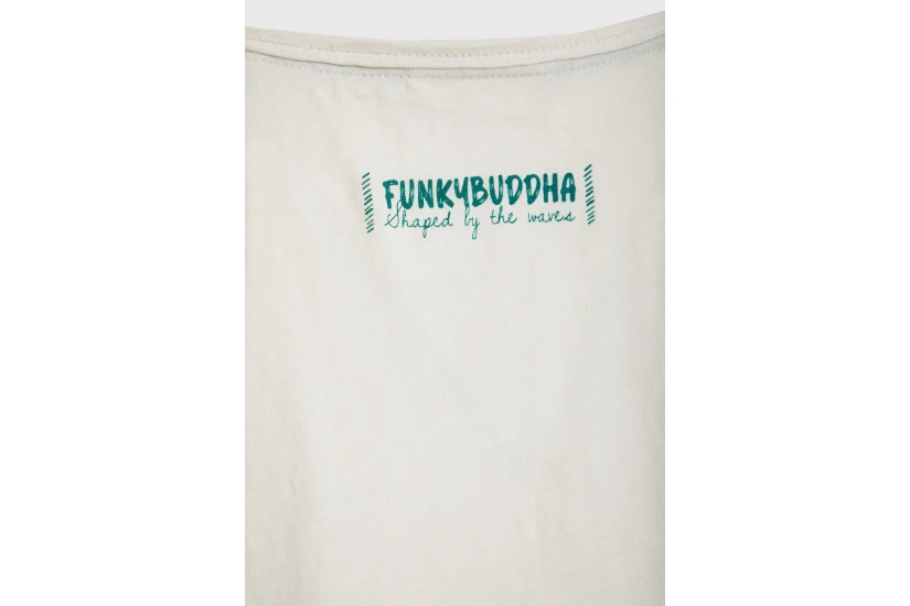 Funky Buddha Γυναικείο Κοντομάνικο T-Shirt Λευκό, Πράσινο