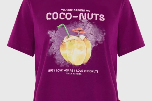 Funky Buddha Print T-Shirt Γυναικείο (FBL013-155-04-GRAPE-JUICE)