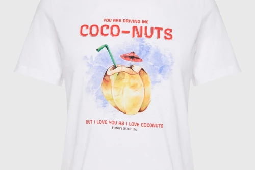 Funky Buddha Print T-Shirt Γυναικείο (FBL013-155-04-WHITE)