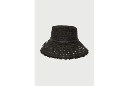 Funky Buddha Straw Fedora Καπέλο Ψάθινο (FBL013-155-10-BLACK)