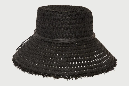 Funky Buddha Straw Fedora Καπέλο Ψάθινο (FBL013-155-10-BLACK)