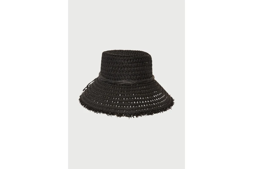 Funky Buddha Straw Fedora Γυναικείο Καπέλο Bucket Μαύρο