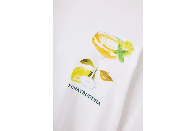 Funky Buddha Γυναικείο Κοντομάνικο T-Shirt Λευκό, Κίτρινο, Διάφορα Χρώματα