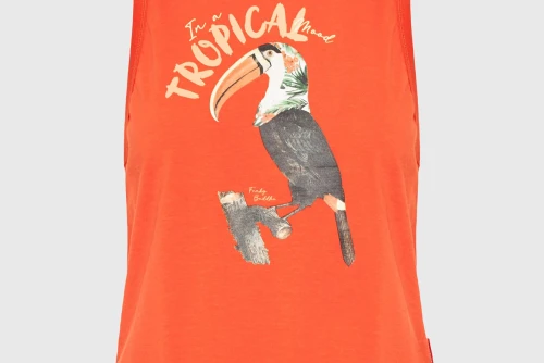 Funky Buddha Print Μπλούζα Αμάνικη Γυναικεία (FBL013-157-04-SPICY-ORANGE)