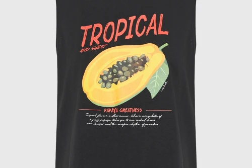 Funky Buddha Print Μπλούζα Αμάνικη Γυναικεία (FBL013-158-04-BLACK)