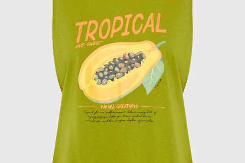 Funky Buddha Print Μπλούζα Αμάνικη Γυναικεία (FBL013-158-04-PICKLE)