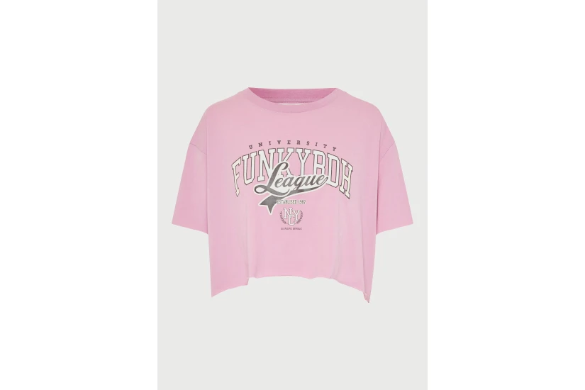 Funky Buddha Γυναικείο Κοντομάνικο T-Shirt Ροζ