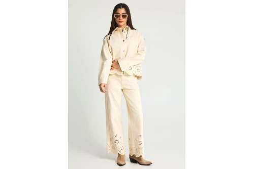 Funky Buddha Μπουφάν Τζιν Γυναικείο (FBL013-160-01-OFF-WHITE)