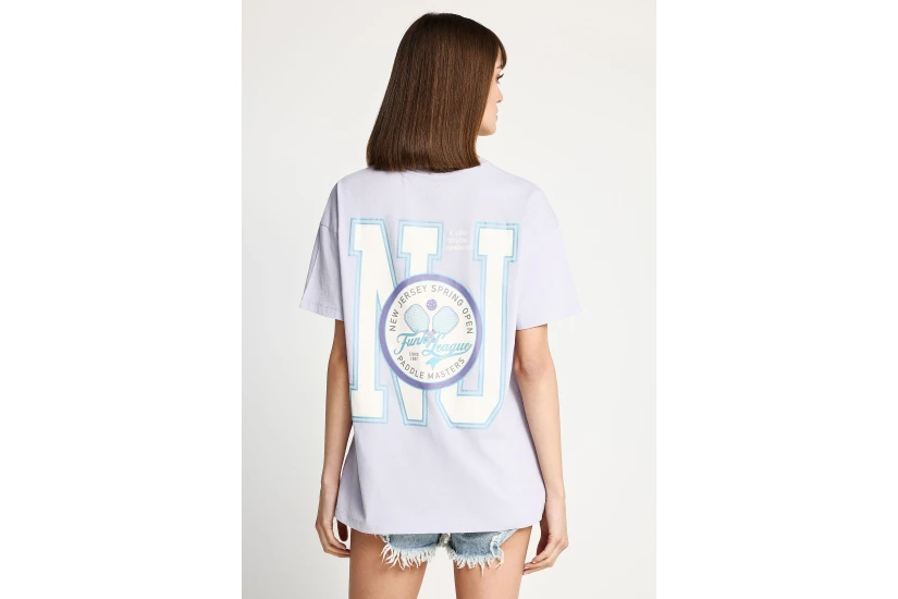 Funky Buddha Γυναικείο Κοντομάνικο T-Shirt Λιλά