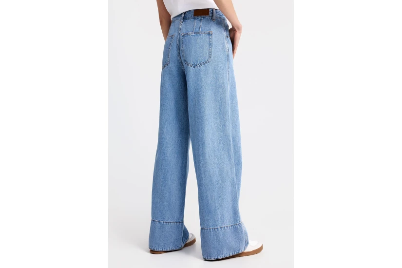 Funky Buddha Flare Fit Γυναικείο Παντελόνι Τζιν Γαλάζιο