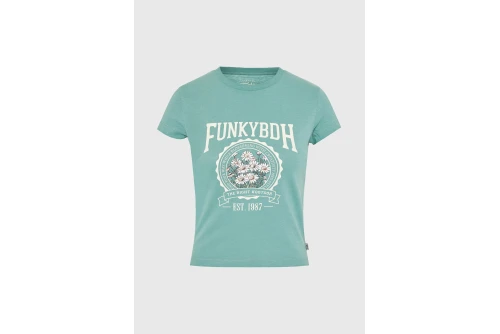 Funky Buddha Print T-Shirt Γυναικείο (FBL013-163-04-GREEN-LAKE)