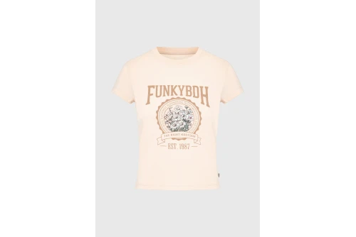 Funky Buddha Print T-Shirt Γυναικείο (FBL013-163-04-WHITE-SWAN)