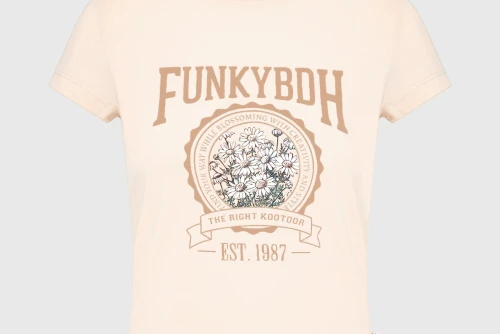 Funky Buddha Print T-Shirt Γυναικείο (FBL013-163-04-WHITE-SWAN)