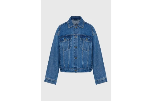 Funky Buddha Μπουφάν Τζιν Γυναικείο (FBL013-164-01-MD-BLUE)