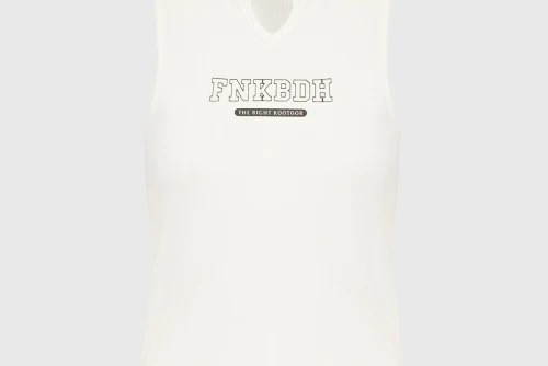 Funky Buddha Μπλούζα Αμάνικη Γυναικεία (FBL013-164-04-OFF-WHITE)