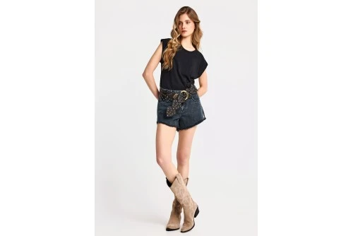 Funky Buddha Low-Rise Σορτς Τζιν Γυναικείο (FBL013-167-03-BLACK)