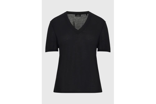 Funky Buddha Rib V-Neck T-Shirt Γυναικείο (FBL013-167-04-BLACK)