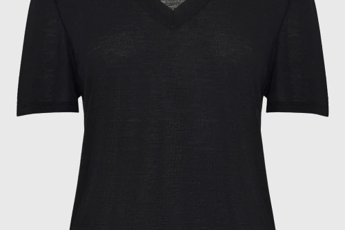 Funky Buddha Rib V-Neck T-Shirt Γυναικείο (FBL013-167-04-BLACK)