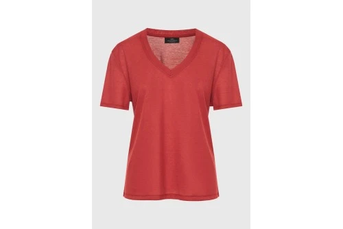 Funky Buddha Rib V-Neck T-Shirt Γυναικείο (FBL013-167-04-HENNA-BROWN)