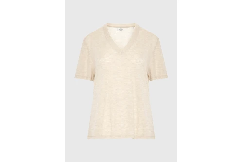 Funky Buddha Rib V-Neck T-Shirt Γυναικείο (FBL013-167-04-WARM-SAND)