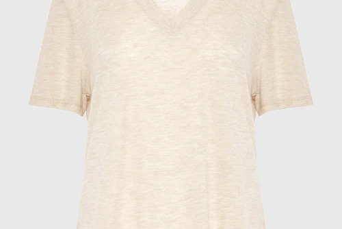 Funky Buddha Rib V-Neck T-Shirt Γυναικείο (FBL013-167-04-WARM-SAND)