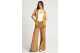 Funky Buddha Wide Leg Γυναικείο Παντελόνι Τζιν Καφέ