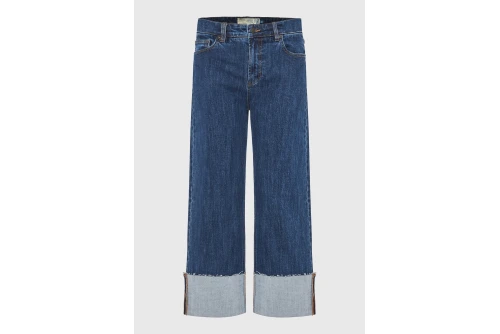 Funky Buddha Turn-Up Παντελόνι Τζιν Γυναικείο (FBL013-172-02-MD-BLUE)