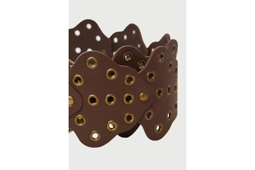 Funky Buddha Γυναικεία Ζώνη Καφέ, Χρυσή