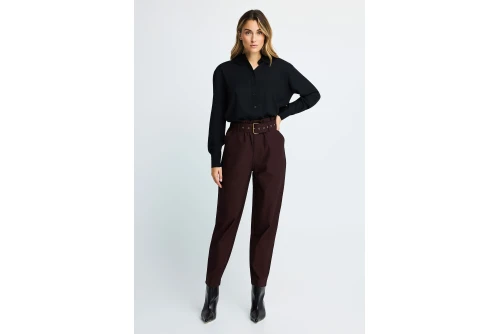 Funky Buddha Basic Πουκάμισο Μακρυμάνικο Γυναικείο (FBL014-100-05-BLACK)