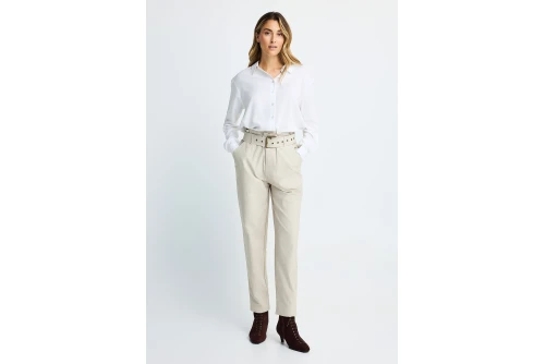 Funky Buddha Basic Πουκάμισο Μακρυμάνικο Γυναικείο (FBL014-100-05-SNOW-WHITE)