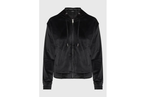Funky Buddha Hooded Ζακέτα Βελουτέ Γυναικεία (FBL014-100-06-BLACK)