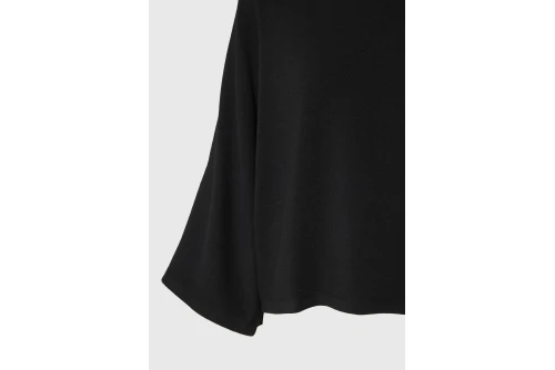 Funky Buddha Cropped Μπλούζα Με Λαιμόκοψη Γυναικεία (FBL014-104-17-BLACK)