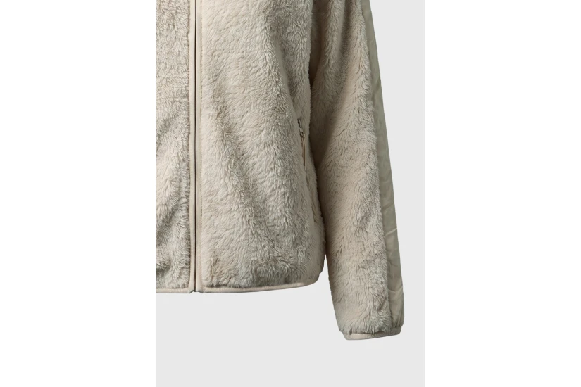 Funky Buddha Relaxed Fit Ζακέτα Fleece Γυναικεία (FBL014-107-06-CHALK)