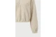 Funky Buddha Fleece Γυναικεία Μακρυμάνικη Cropped Μπλούζα με Φερμουάρ Μπεζ