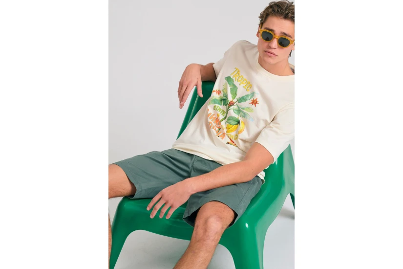 Funky Buddha The Essentials Ανδρική Βερμούδα Chino Πράσινη