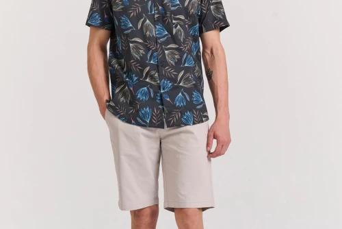 Funky Buddha Resort Πουκάμισο Κοντομάνικο Ανδρικό (FBM011-034-05-BLACK)