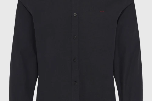 Funky Buddha The Essentials Oxford Πουκάμισο Μακρυμάνικο Ανδρικό (FBM012-002-05-BLACK)