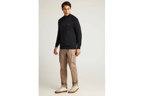 Funky Buddha Knitted Πουλόβερ Ανδρικό (FBM012-003-09-BLACK)
