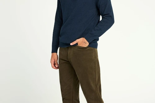 Funky Buddha Ανδρικό Πλεκτό Με Φερμουάρ (FBM012-003-09-NAVY-MEL)