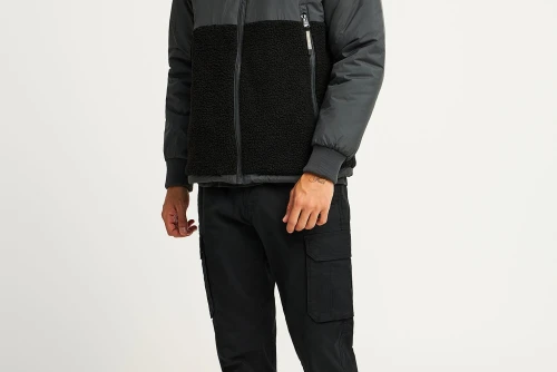 Funky Buddha Μπουφάν Bomber Ανδρικό (FBM012-011-01-ANTHRACITE)