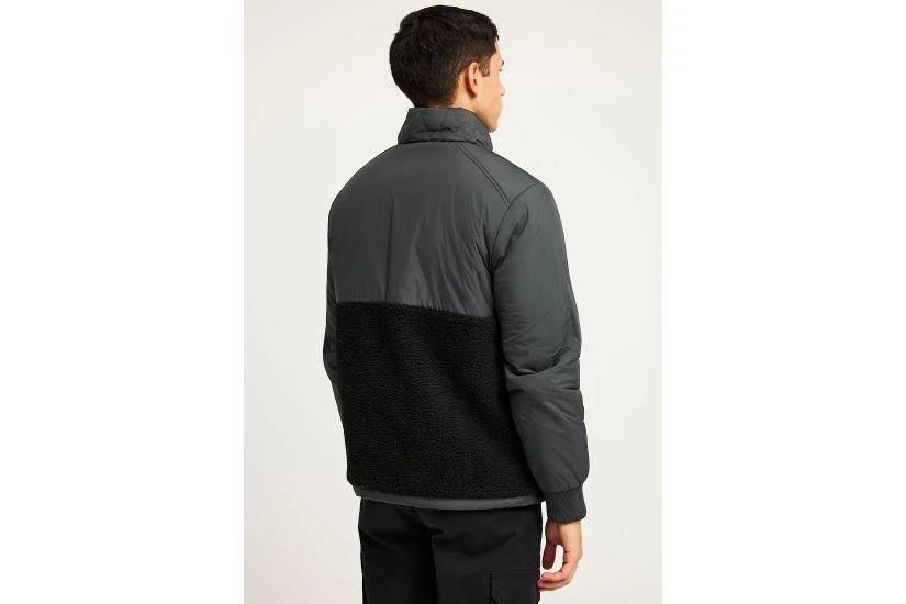 Funky Buddha Ανδρικό Bomber Μπουφάν με Κουκούλα Ανθρακί
