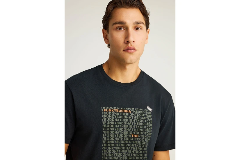 Funky Buddha Ανδρικό Κοντομάνικο T-Shirt Μαύρο