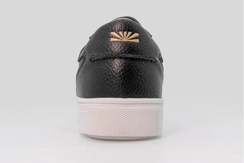 Funky Buddha Ανδρικά Δερμάτινα Sneakers Μαύρα, Λευκά