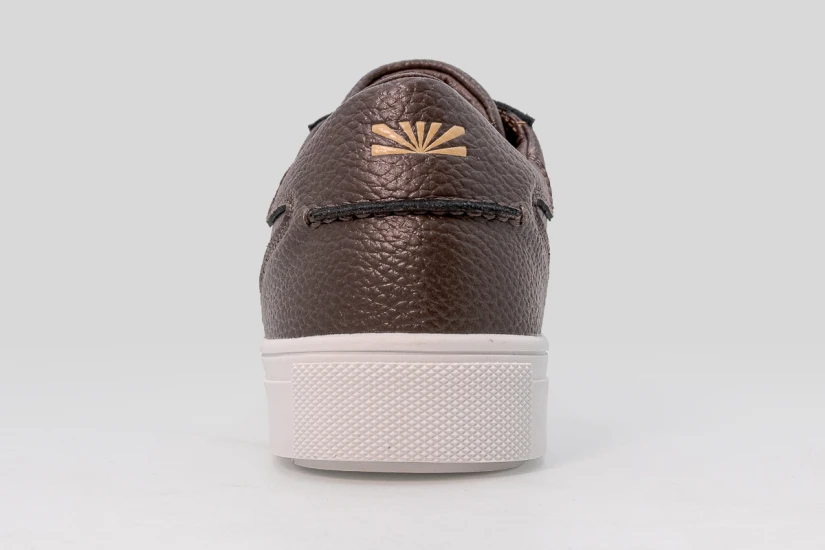 Funky Buddha Ανδρικά Δερμάτινα Sneakers Καφέ, Λευκά