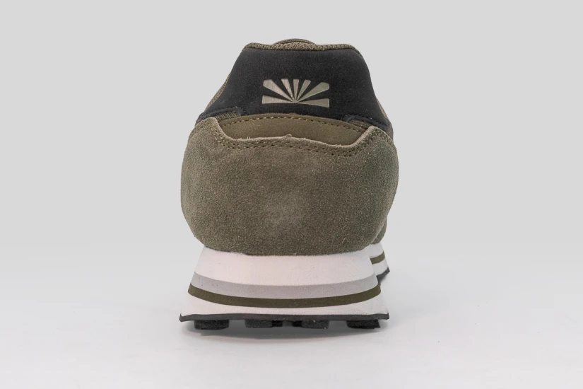 Funky Buddha Ανδρικά Suede Sneakers Λαδί, Λευκά