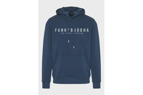 Funky Buddha Chest Printed Hoodie Ανδρικό (FBM012-075-06-NAVY)